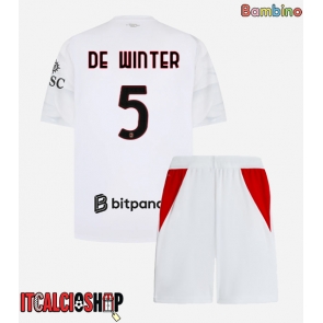 AC Milan Koni De Winter #5 Seconda Maglia Bambino 2026-27 Manica Corta (+ Pantaloni corti)
